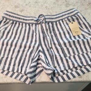 St. John's Bay High Waist Black and White Striped Shorts